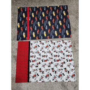 Mickey Mouse & Cars Race Win Standard Pillowcases Boy's Bedroom Kids x2